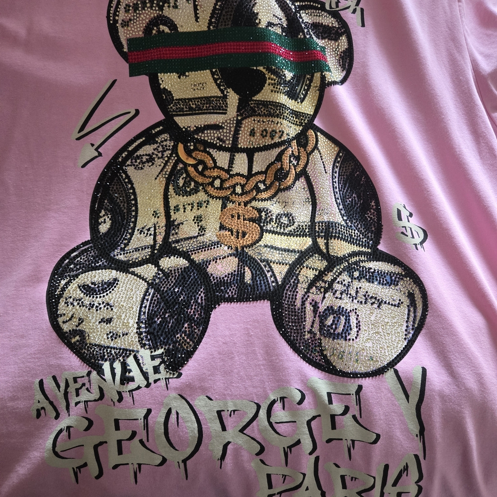 George Pink Crewneck Tee with Branded Neck Label